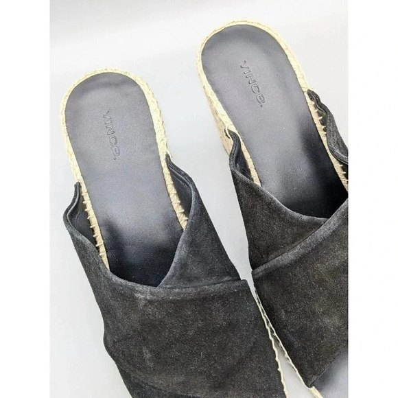 Vince Gaelan Square Toe Crisscross Espadrille Wedge Sandals Size 9.5M MSRP $250 - Picture 4 of 7
